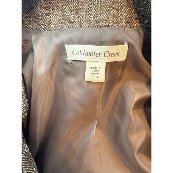 Coldwater Creek Brown Tweed Blazer P12 - Picture 6 of 6